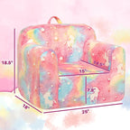 ALIMORDEN Kids Ultra-Soft Snuggle Foam Filled Chair, Cuddly Sherpa Reading Couch for Boys and Girls,Glow-in-The-Dark Unicorn Pattern
