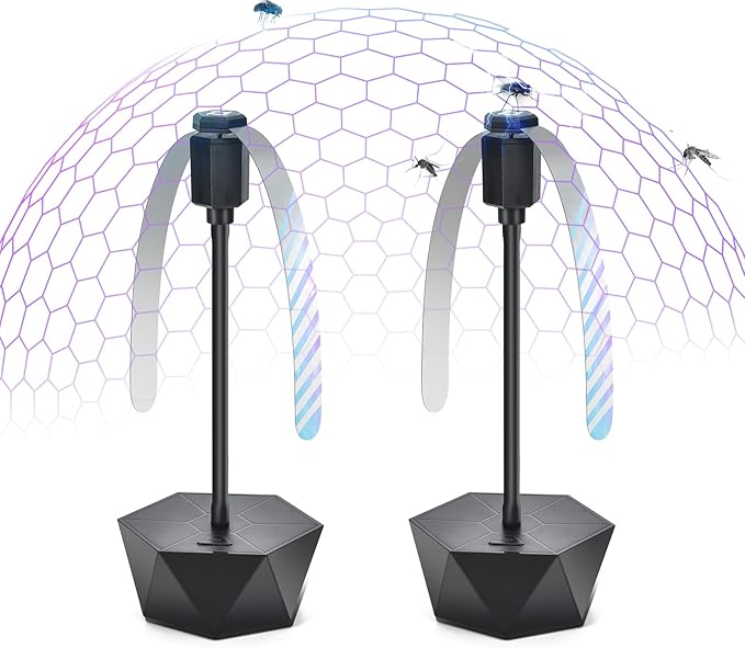 GUIDOT Fly Bug Fans for Food Tables, Fly Control Spinner Table Top Keep Flies Away from Patio Picnic Party Restaurant Kitchen Camping and BBQ
