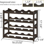 BAMEOS Bamboo Wine Rack Storage, 4 Tier Wine Racks Countertop, Wine Rack Freestanding Floor Wine Holder Cabinet for Kitchen, Bar, Pantry, Wine Cellar, Basement,Study (16.85 L x 9.25W x 17.24H)