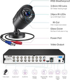 ZOSI 3K Lite 16CH Security Camera System,12pcs Wired 1080P Outdoor Indoor Weatherproof Cameras,AI Human Vehicle Detection,Night Vision,H.265+ 16 Channel CCTV DVR with 2TB HDD for 24/7 Recording