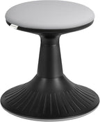 SONGMICS Kids Wobble Chair, Wiggle Stool for Kids Ages 5-8, Comfortable 60D Foam Seat, Breathable Fabric, Anti-Slip Base, 14.2-Inch High, Tool-Free Assembly, Ink Black and Dove Gray UOSC009B01