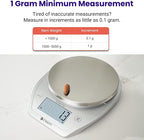 Etekcity 0.1g Food Kitchen Scale, Bowl, Digital Grams and Ounces for Weight Loss, Dieting, Baking, Cooking, and Meal Prep, 11lb/5kg, Stainless Steel Silver | 11lb/5kg capacity with tare, removable bowl, ideal for baking, coffee, meal prep and portion c...