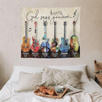 yowecso Musical Guitar Tapestry Rock Guitar Tapestry Wall Hanging for Bedroom Cool Rock Music Tapestries Aesthetic Wall Decor for Home Dorm Living Room 50"x60"