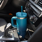Konokyo 40 oz Insulated Tumbler Water Bottle with Handle, Straw Lid | BPA-free and dishwasher safe; made for gym, travel, coffee and gifting, 2 straws, cup holder friendly,Turquoise