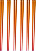 Stainless Steel Chopsticks,Reusable ,Dishwasher Safe , Easy to Use（6 PCS,Dazzling red）
