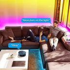 DAYBETTER Smart WiFi Led Lights, Tuya App Controlled, Compatible with Alexa and Google Assistant, Timer Schedule, RGB Strip Color Changing Décor for Bedroom Party Kitchen, 200ft