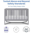 Delta Children Tribeca 4-in-1 Baby Convertible Crib, Grey