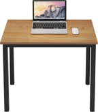 sogesfurniture 31.5 inches Small Computer Desk Teens Desk Study Table, Home Office Desk Computer Desk Gaming Desk Computer Table Sturdy Writing Workstation for Home Office, Teak+Black