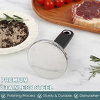 Meat Pounder Tenderizer, Stainless Steel Kitchen Meat Tenderizer Hammer, Round Chicken Flattener Tool with Comfortable-Grip Rubber Handle for Flattening Cutlets and Tenderizing Meat