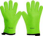 KITCHEN PERFECTION S Silicone Smoker BBQ Gloves - Heat Resistant Oven Mitts | Waterproof, 5-Finger Design For A Better Grip, for Pitmasters, Meat Smoking, Grilling, Cooking, Frying Turkey | Grill Gift