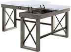 NicBex Kimberly-DW-00029-LWJ Home Office Desks, 67"x55"x30", Gray-1