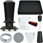 7 Pcs 53mm Espresso Accessories Kit, Spring Loaded Calibrated Tamper, WDT Tool, Coffee Measuring & Espresso Cup and Tamper Mat, Puck Screenr & Dosing Funnel, Fit 54mm Espresso Machines & Portafilters