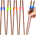 5 Pairs Reusable Chopsticks Helpers Training Chopstick for Beginner Replaceable Practice Chopsticks Non-slip Training Chopstick for Adults Learner(Wood,Khaki)