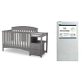 Delta Children Abby Convertible Crib 'N' Changer, Grey + Serta Perfect Slumber Dual Sided Recycled Fiber Core Crib and Toddler Mattress (Bundle)