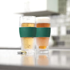 Host Freeze, Frozen Mugs, Freezable Pint Set, Beer Keep Your Drinks Cold, Double Walled Insulated Glasses, Tumbler for Iced Coffee, 16oz, Set of 2, Green
