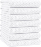Homaxy 100% Cotton Oversized Waffle Weave Kitchen Towels, 7-Pack, White | 20 x 28 Inches, Ultra Soft Absorbent Dish Towels, Quick Drying Large Cleaning Towels