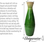 Uniquewise 24" Classic Bamboo Floor Vase Handmade, for Dining, Living Room, Entryway, Fill Up with Dried Branches Or Flowers, Glossy Green
