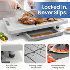Karving King XL Deluxe Cutting Board - Spikes, Drip Tray & Meat Thermometer