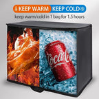 Bodaon 2-Pack Insulated Reusable Grocery Shopping Bags, X-Large, Black | Heavy Duty Thermal Tote, Frozen/Cold Food Storage, Travel Cooler Shopping Transport Picnic, Keep Food Hot Warmer, Collapsible