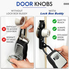 Secure Lock Box Attachment for Lever Handles - Realtors, Vacation Rentals and Real Estate Agent Supplies - Realtor Supplies for Key Lock Box for Keys with Code (1 Pack)