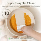 CAROTE Non Stick Frying Pan, 10 Inch White Granite Skillet with Glass Lid | Non Toxic Kitchen Healthy Cookware, Compatible with All Stovetop, Easy to Clean, PFOA Free
