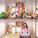 Unicorn Stuffed Animal Storage for Teens Girls Bedroom, Kids Bean Bag Chairs, Super Soft Velvet Fabric Large Size Covers Only