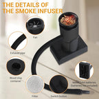 BORUiT SK305 Smoking Gun, Portable Handheld Smoke Infuser,Cocktail Smoker, Food Smoker Kit for Any Meat Cocktail Cheese BBQ Steak Beef, Sausage, Vegetable Salad,Drinks,Smoking Accessories (Black)