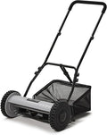16" Push Reel Lawn Mower with Grass Catcher – Manual 5-Blade Hand Mower, Adjustable 3-Position Cutting Height (0.5"–1.75"), Lightweight & Eco-Friendly – 1-Year Warranty