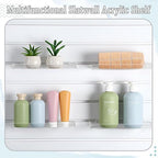 Yalikop 4 Pcs Slatwall Shelves Clear Acrylic Slatwall Shelves Organizer Wall Mounted Hanging Accessories Plastic Panel Display Shelf for Retail Store Boutique Garage Home(Fenced Style,10 x 4 Inch)
