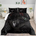 Gamer Comforter Set Twin Size for Boys Kids 3D Gaming Microfiber Quilts Black Video Game Bedding Sets Room Decor Gaming Bedding Set All Season for Game Lovers(Color 1,Twin)