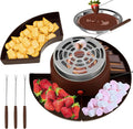 2-In-1 S'mores Maker & Chocolate Fondue Set, 280W Tabletop Indoor S'mores Kit with 10 Accessories, Maximum Disk Diameter 30 Cm, Electric Marshmallow Roaster for Parties, Movie Nights & Gifts