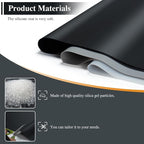 2Pcs Black Silicone Placemats, 15.7"x 11.8" - Kitchen Counter & Baking Silicone Mats