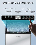 EUHOMY Commercial Ice Maker Machine,110lbs/24H Stainless Steel Under Counter Ice Machine with 33lbs Storage Bin, Freestanding Ice Maker for Home/Bar/Cafe/Restaurant(Mirror-Polished Stainless Steel)