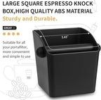 IAOSEN Large Square Knock Box Shock-absorbent Knock Box Espresso with Removable Knock Bar and Non-Slip Base Espresso Accessories for Home/Office (Large Black Knock Box)