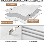 Smiry Rectangle Waterproof Heavy Duty Vinyl Tablecloths, 60 x 102 Inch | Wipeable Washable Floral Embossed Table Cover for Kitchen and Dining Room, Indoor & Outdoor Use, Pearl White