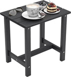 OTSUN Outdoor Side Table, End Table for Adirondack Chair, 18" Patio Table for Porch, Yard, Weather Resistant, Black