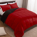 Basic Beyond Twin Comforter Set for Girls and Boys - Fluffy Twin Bed Comforter Set for All Seasons - Reversible Kids Twin Comforter Set - 2 Pieces (1 Comforter + 1 Pillow Sham) - Red/Black