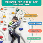 CMOOD Rock Climbing Holds, Rock Climbing Wall for Kids Rock Wall Climbing Kit for Indoor Outdoor Playground Play Set with Mounting Screws, Knotted Rope and 25 Handles