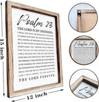 Christian Wooden Sign, Bible Verse Wall Art, Rustic Wooden Plaque, Home Church Decor, Christian Framed Wall Plaque Sign 15 * 11.5 inches, The Lord is My Shepherd
