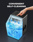 Silonn Ice Maker Countertop 44lbs/Day, Ice Cube Maker with Self-Cleaning, Stainless Steel Ice Machine with 2 Water Fill Options, Compact for Home Office Bar Party