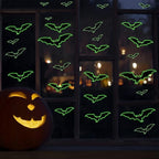 3 Sheets Glow in The Dark Halloween bat Decals Luminous Halloween bat Stickers Removable Bat Wall Decor Glowing Window Clings for Scary Halloween Theme Party Decorations
