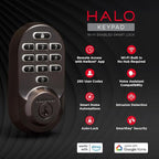 Kwikset Halo Wi-Fi Smart Lock, Keyless Entry Door Deadbolt, Geofence Auto-Unlock, Grade AAA Certified, No Hub Easy Install, Venetian Bronze Lifetime Finish Warranty, Backlit Keypad