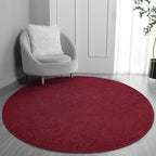 Round Area Rugs for Bedroom Living Room, 5x5 Rose Red Super Soft Comfy Thickened Memory-Foam Indoor Circle Carpets, Modern Aesthetic Minimalist Carpet for Boys Girls Adults Nursery Home Décor