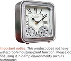 Desk Clock Vintage Metal Table Clocks with Moving Gears, Silent Retro Industrial Steampunk Quartz Small 6 inch End Table Clock for Home Office Living Room Decor Battery Operated