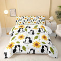 Kawaii Cat Comforter Twin Size,Sunflower Cat Comforter Set for Kids Teens Girls Boys,3Pcs Bedding Set Printed Comforter with 2 Pillowcases,Down Alternative,Soft and Lightweight，Twin Size