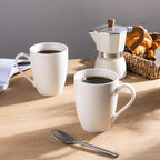 AmorArc 12oz Off White Coffee Mugs Set of 12, Ceramic Coffee Mugs with Large Handle for Man, Woman, Light Weight Coffee Mugs Set for Latte/Cappuccino/Cocoa/Milk, Dishwasher & Microwave Safe, 12Pcs