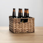 mDesign Woven Farmhouse Kitchen Pantry Food Storage Organizer Basket Bin Box - Container Organization for Cabinets, Cupboards, Shelves, Countertops - Store Potatoes, Onions, Fruit, 3 Pack, Brown Ombre