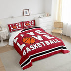 Feelyou Basketball Bedding Set King Size Gaming Sports Comforter Set for Kids Boys Girls Decor Ball Games Comforter Gift for Basketball Lover Duvet Set Bedroom Quilt Set