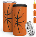 Basketball Can Cooler 12oz - Travel Mug Cups - Stainless Steel Insulated for Men Women Players - Tumbler Cans Koozie, Sport Gift for Fan Coach Lovers
