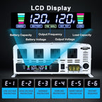Yinleader 5000W Power Inverter 12V DC to 120V AC, 10000W Peak, with Remote Control, 4 AC Outlets, LCD Display, USB Port, for Truck/RV/Home/Off-Grid Solar System